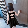 Summer dress, colored small princess costume girl's sleevless, backless