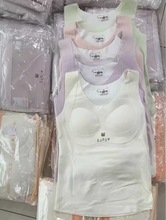 387#工厂尾单少女保暖背心带固定乳胶胸垫免穿文胸背心包邮