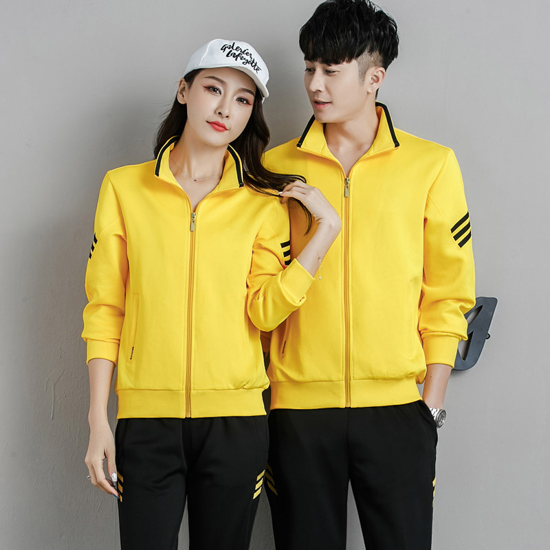 Traje deportivo informal de tres rayas para hombre, talla grande, sudadera moderna, chaqueta deportiva de otoño para hombre, pantalones de talla grande para mujer.