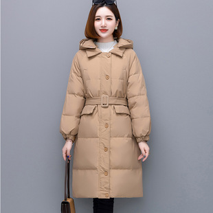 Down jacket women in long loose fashionable foreign fashion duck cashmere winter coat Xuanyun