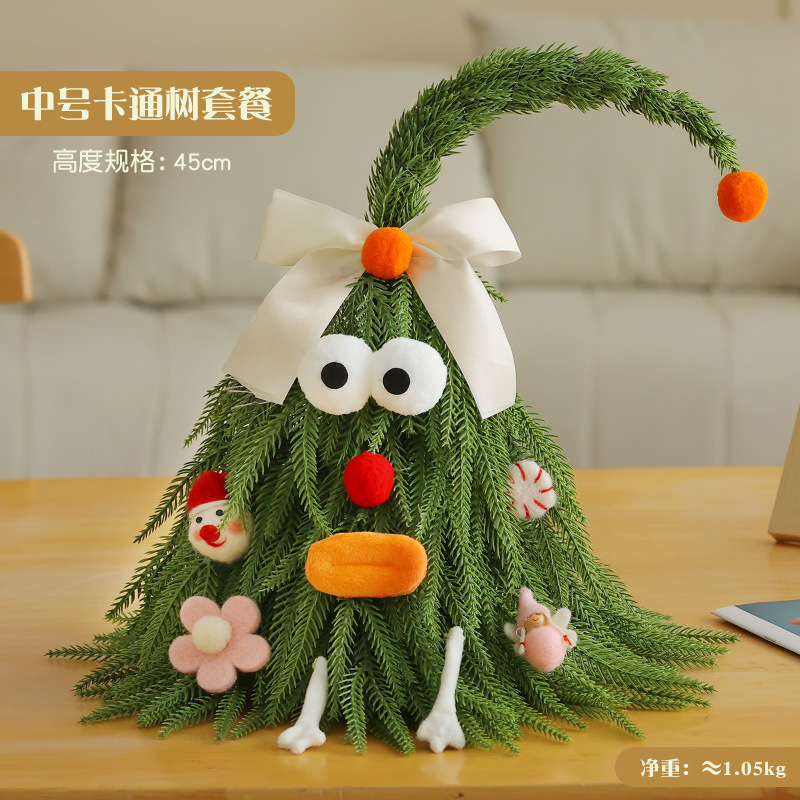 árbol de Navidad de cuello inclinado árbol de Navidad mini árbol de Navidad escritorio con lámpara artificial nueva simulación pequeña