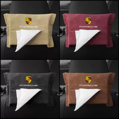 Customizable Car Tissue Box, Car tissue box/set - a-black-outfit-suede-porsche