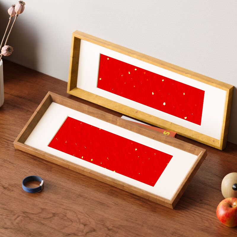 New Chinese Calligraphy and Painting Rectangular Photo Frame Empty Frame Thickened Long Strip Picture Frame Mounted Frame Lengthened Vertical Plate Horizontal Plate Wall Hanging