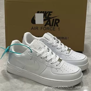 Кроссовки Nike Air Force 1 low, унисекс классические, цвета белый и чёрный, размеры 36–44