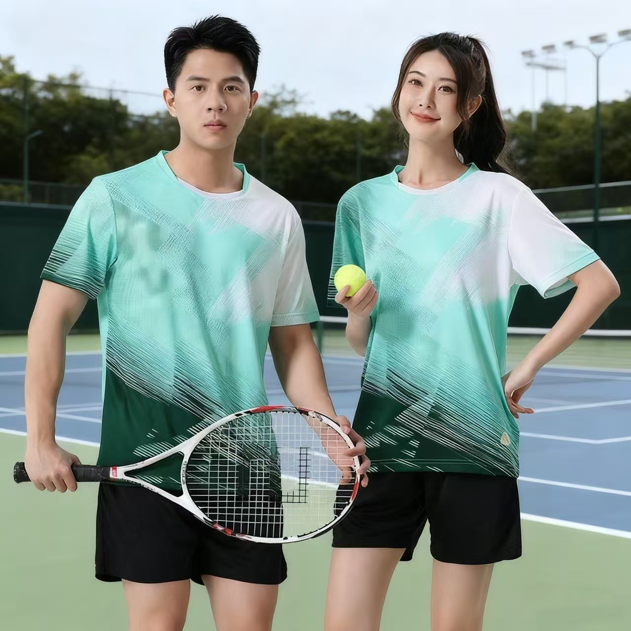 Indoor Wholesale Table Tennis Badminton Tennis Leisure Sports Competition Clothing Summer New Breathable Sweat-Absorbent Sportswear for Men