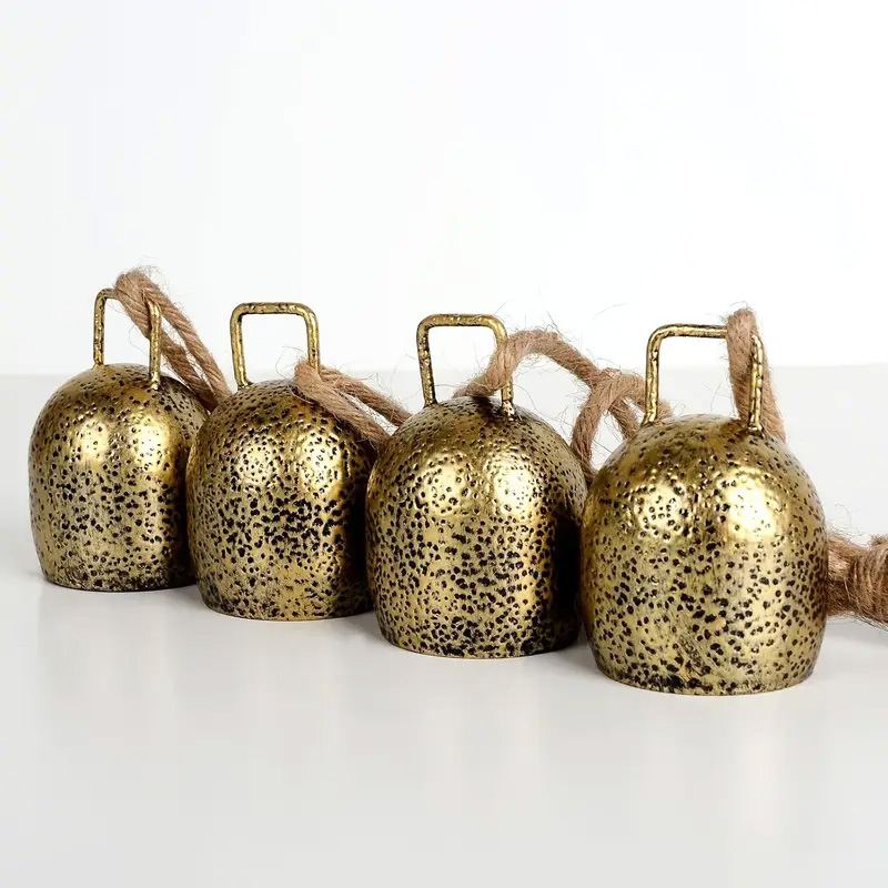 Cross-Border Source Manufacturer Christmas Decorations Handmade Vintage Metal Bells Christmas Tree Ornaments Christmas Bell Hangings