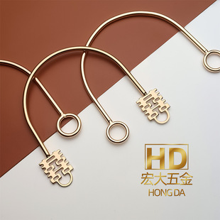 Factory direct high-grade iron Xi character handle diy packing box gift box handle bag semicircle carrying ring