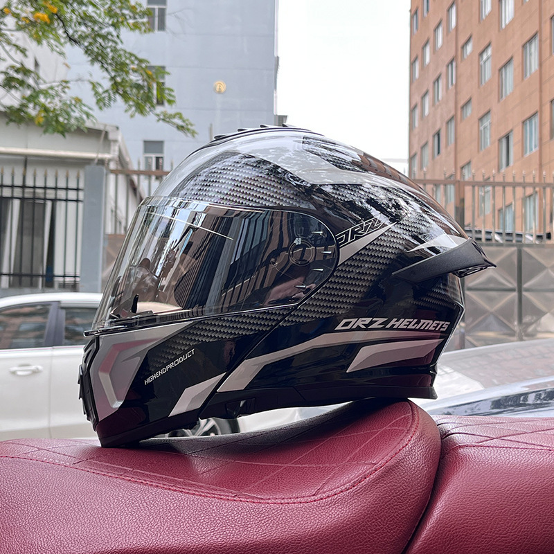 Orz casco de coche eléctrico masculino y femenino casco de verano doble espejo trasero medio completo personalidad cuatro estaciones pareja Bluetooth