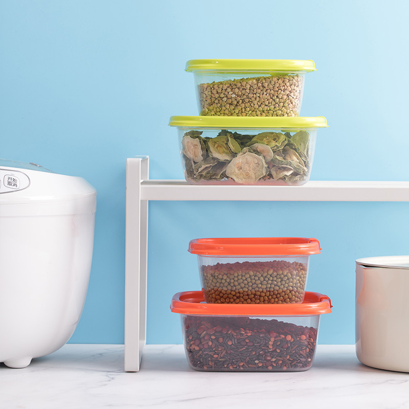 Camellia con cubierta caja de almacenamiento de refrigerador caja de congelación de alimentos rectangular cocina caja de almacenamiento de plástico fresco