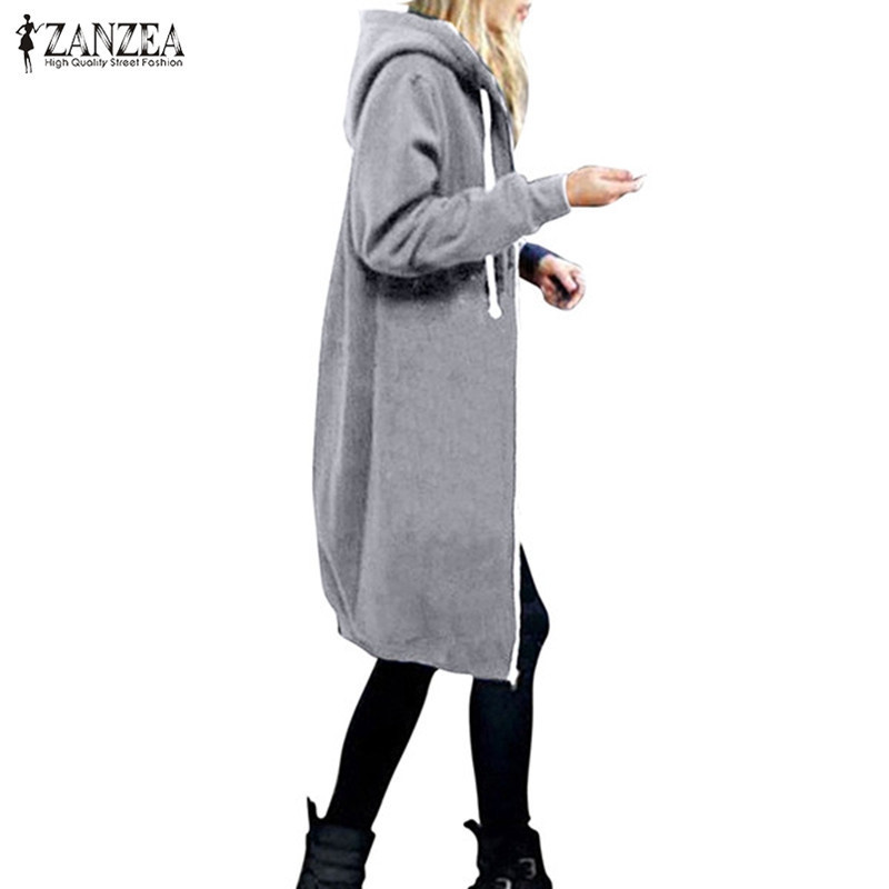 9729 Otoño e Invierno Amazon Venta caliente suéter de las mujeres Mediados de longitud de lana forrada bolsillo con capucha cremallera gabardina mujeres