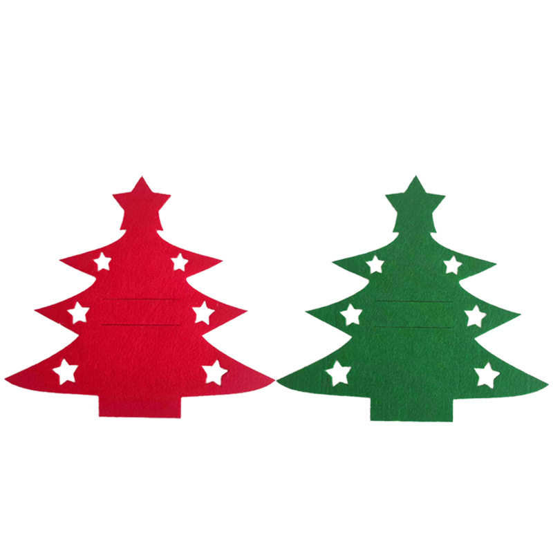 Árbol de Navidad felt cuchillo y tenedor almohadilla decoración de mesa de Navidad cuchillo y tenedor bolsas almohadilla decoración de mesa de fiesta