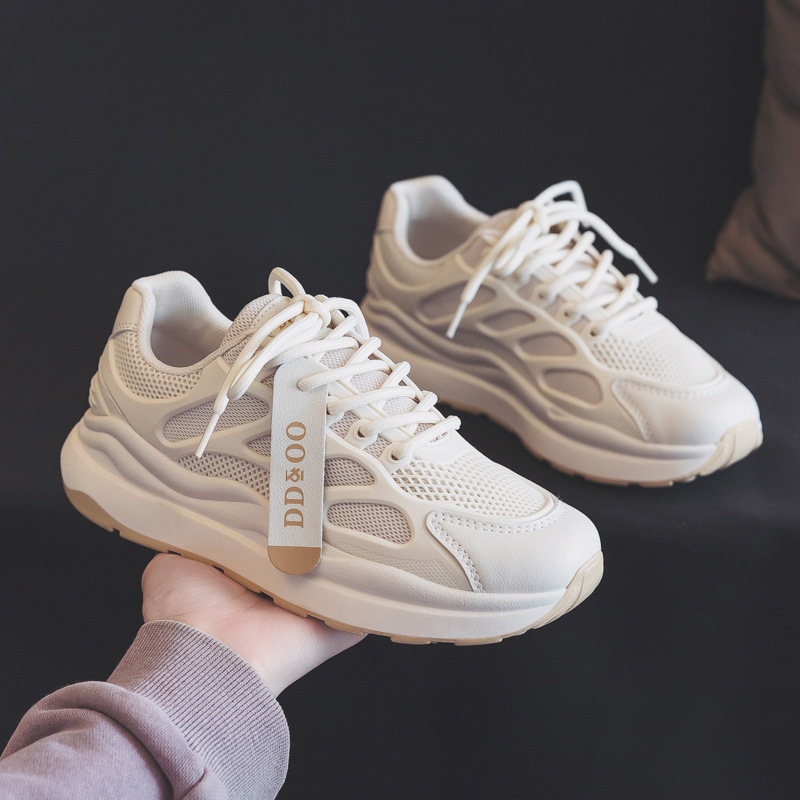 Dámske športové biele topánky ddoo Forrest Gump Daddy Shoes, nové jarné a jesenné topánky z roku 2024_voghion.com