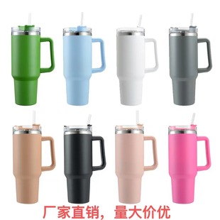 Cross-border manufacturers new 40oz ice cup cross-border with handle 304 stainless steel thermos cup with straw car cup