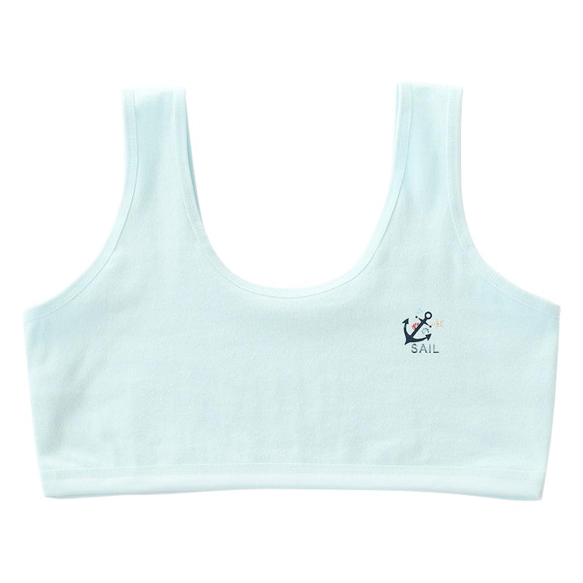 Período DE DESARROLLO ropa interior chica estudiante femenina Chaleco de algodón chica verde chica de secundaria 8-9-12 años de edad tubo superior