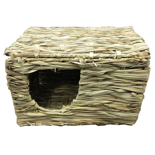 New Foldable Grass Weaving Rabbit Supply Cage Hideaway House Woven Grass Nest Home Rabbit Cage Hamster Gerbil Cage Rabbit Cage