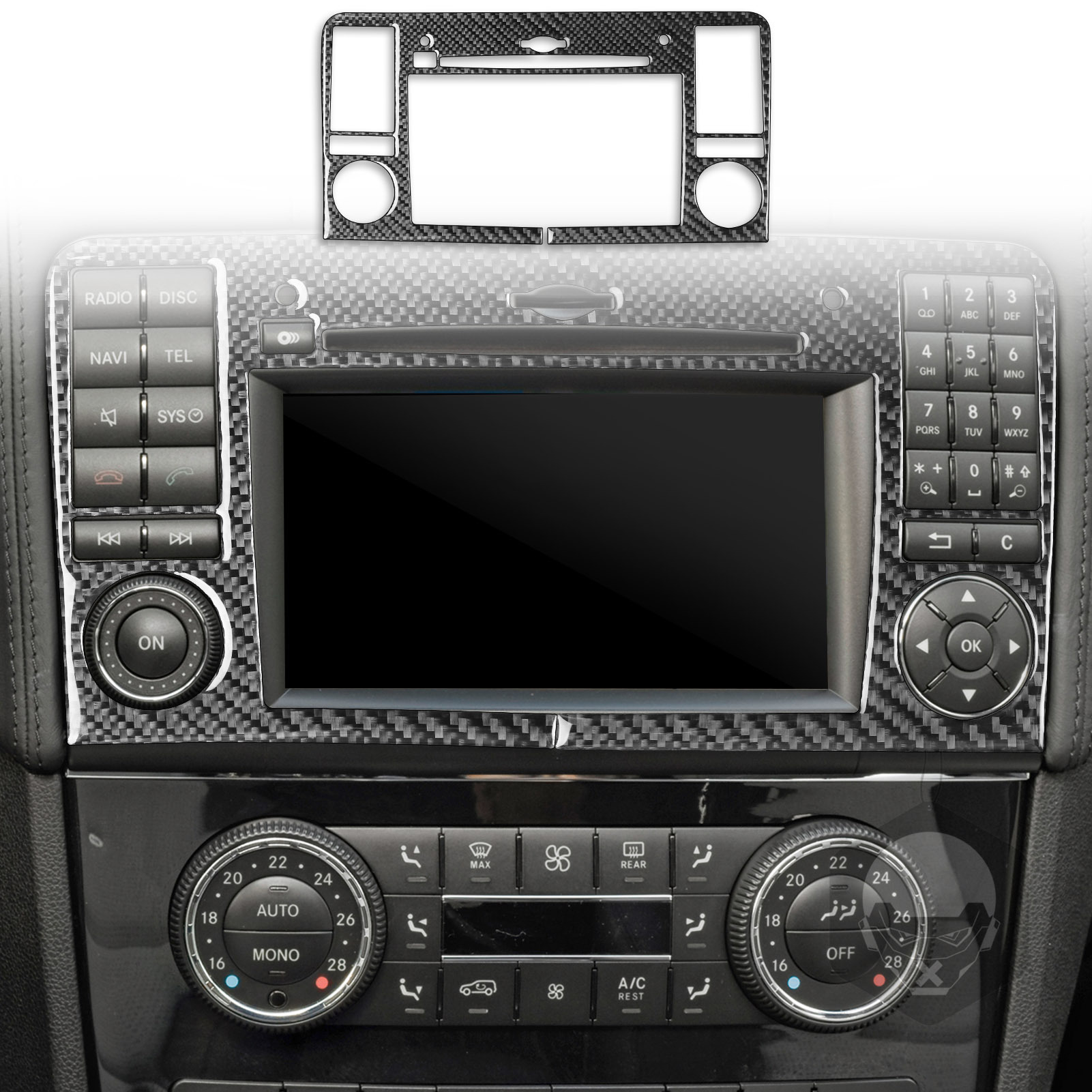 Mercedes W164 M-Class üçün karbon fiber naviqasiya paneli