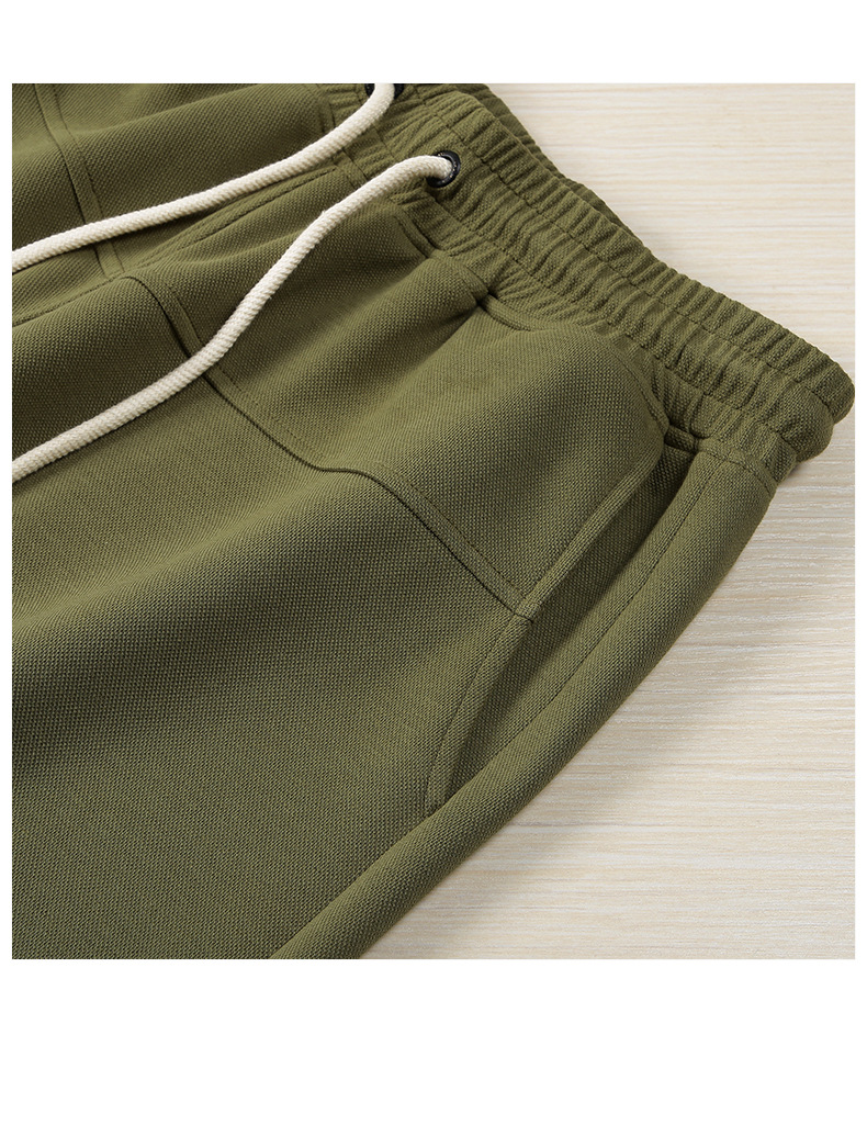 登爵男装260g珠地太空棉夏季卫裤运动短裤宽松是松紧腰潮牌五