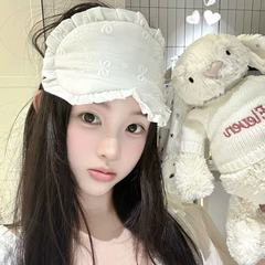 甜妹可爱卡通蕾丝花边印花眼罩遮光睡眠专用女ins风睡觉新款