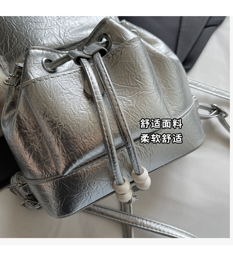 Stylish and sweet casual mini shopping and travel backpack 2025 New style, trendy and versatile solid color hand-held backpack undefined