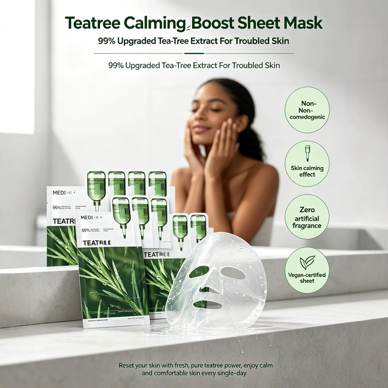 Mediwell Tea Tree Essence Mask - Facial Rejuvenation with Hyaluronic Acid - Cross-Border Exclusive Patch Mask Mediwell Tea Tree Essence Mask - Facial Rejuvenation with Hyaluronic Acid - Cross-Border Exclusive Patch Mask