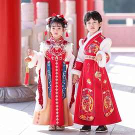 汉服男童秋冬款古风男孩唐装加厚国风少爷古装新年儿童拜年服套装