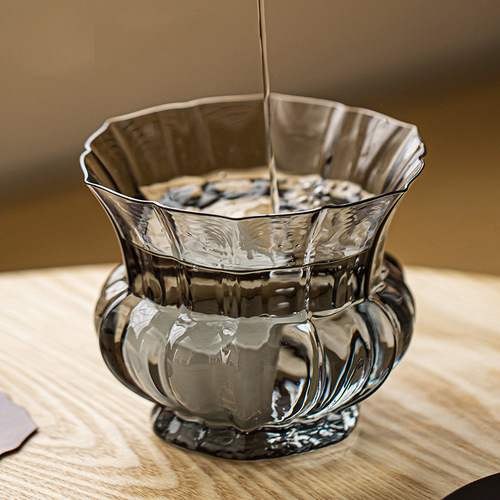Japanese-style glass built water tea dregs tank household large tea washing cup washing basin Kungfu tea set accessories large waste water bucket