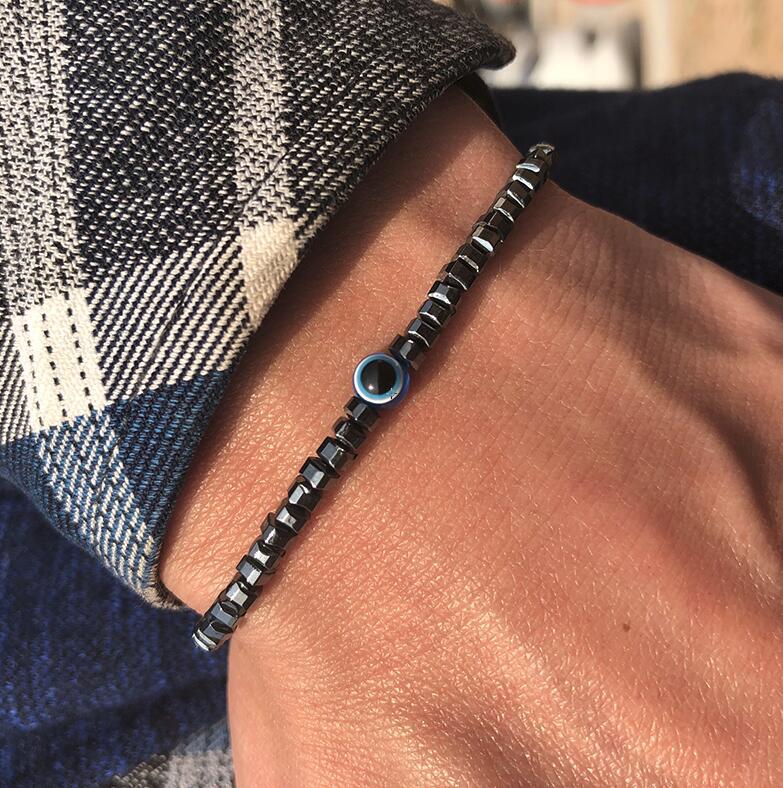 11g Weight Bracelets Classification Ethnic Style Eye Natural Stone Agate Beaded Men'S Bracelets Men Beaded Bracelets