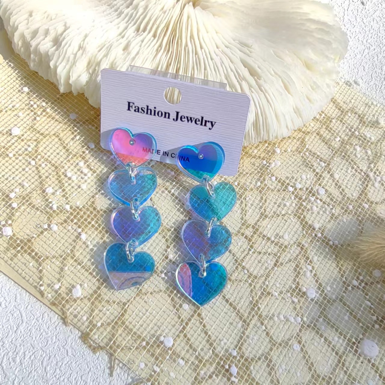 Drop Earrings Classification 1 Pair Retro Heart Shape Arylic Drop Earrings