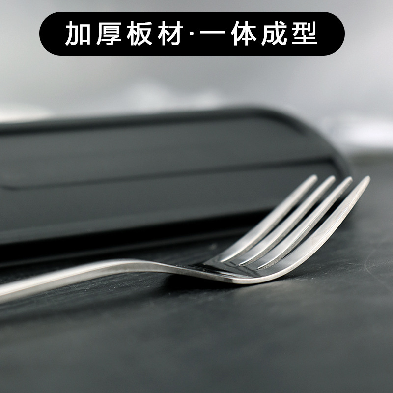 ステンレス携帯食器木製箸スプーンセット学生一人収納ケーススプーンフォーク三点セット|undefined