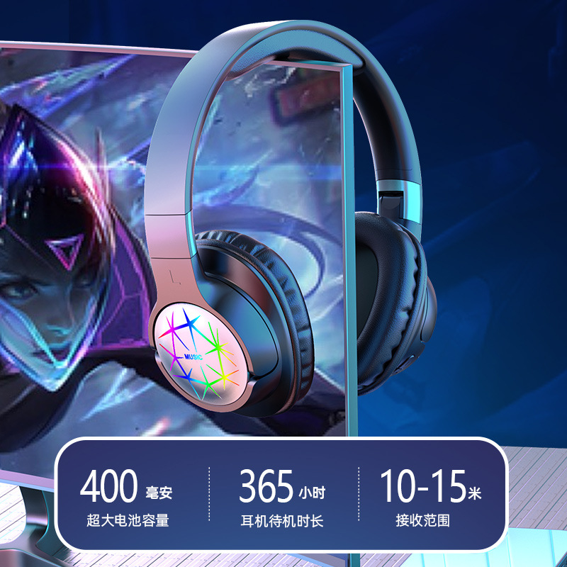 Beliebte LED-Kopfhörer mit Bluetooth von Huaqiangbei, kabellose Spielekonsole Sport E-Sport Gaming-Headset mit langer Akkulaufzeit - 4