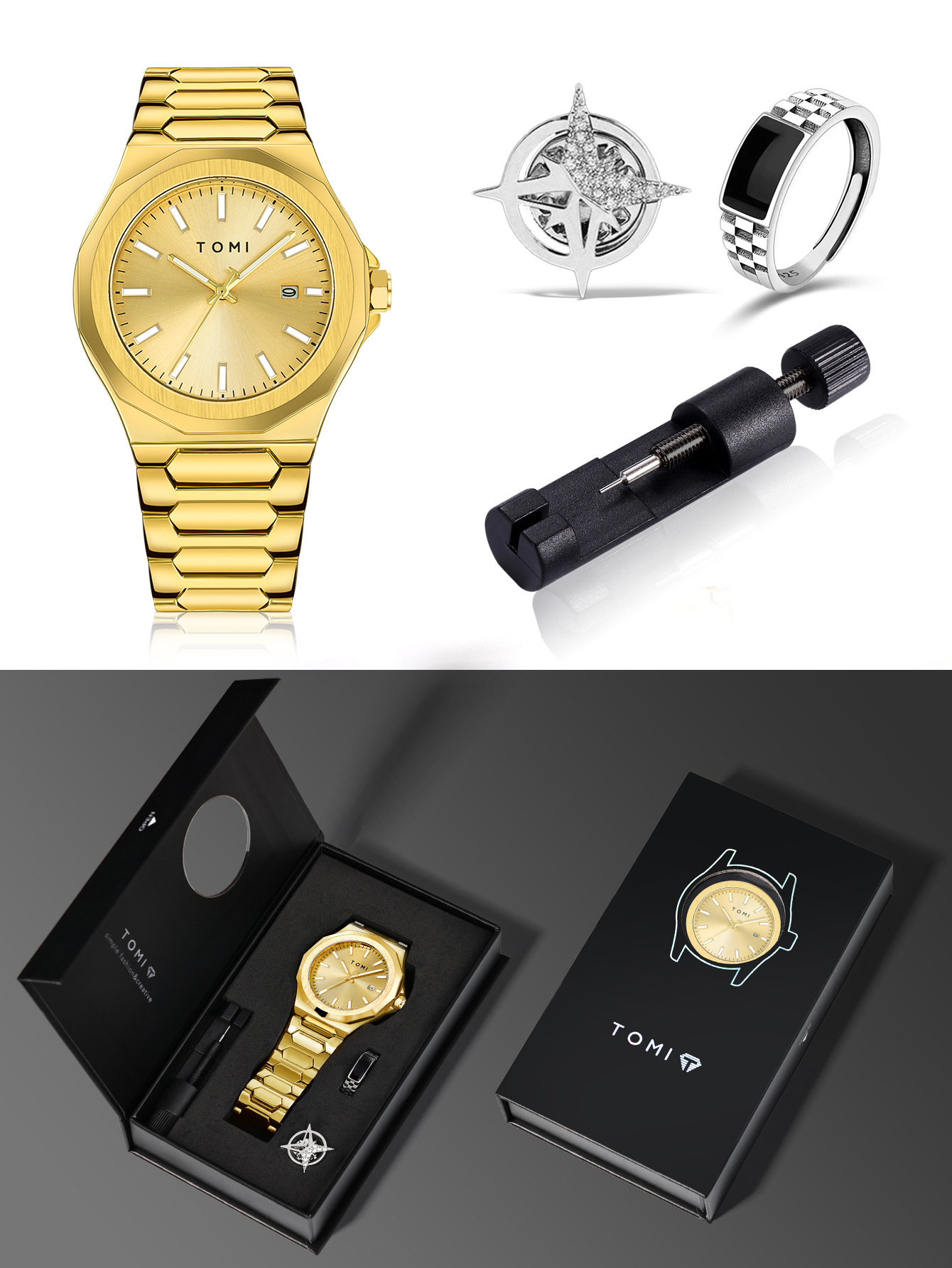 185g Weight Ordinary Glass Mirror Material Alloy Strap Material Watch Classification Pointer Display Type Butterfly Double Snap Buckle Style Round Dial Shape Daily, Formal Occasion Quartz Movement Color Block, Solid Color Pattern All Seasons Season Men's Gender Business Style Business Color Block Solid Color Butterfly Double Snap Quartz Watch Men's Watches 16