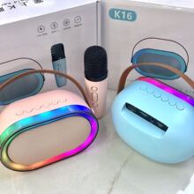 K16 彩灯全民K歌神器音箱带麦克风话筒一体机低音炮蓝牙小音箱