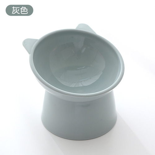 Tall bowl cat slant mouth food bowl anti-tip feeding cat bowl ins style plastic pet bowl pet bowl holder wholesale