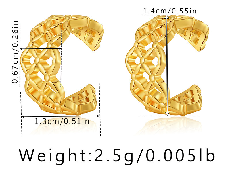 Brass Plated 18K Real Gold Ear Bone Clip Butterfly Animal Design Personalized Ear Clip Zircon Exquisite Small European and American Earrings 12
