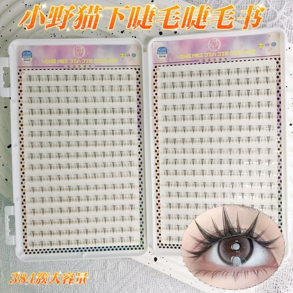 Nuevo estilo coreano de gato salvaje bajo pestañas de gran capacidad de pestañas libro de simulación de un solo grupo de atmósfera de cámara se siente perezoso
