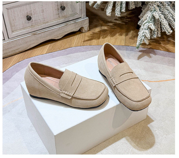 Giày nữ đế mềm tăng chiều cao 5 cm mũi tròn form rộng size lớn — Khaki (toàn dải), Màu mơ (toàn dải), nâu sẫm chi tiết 25