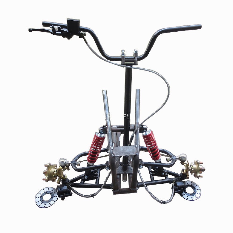 Two-wheel motorcycle converted to three-wheel vehicle accessories, self-made four-wheel electric go-kart front suspension, beach bike front axle kit