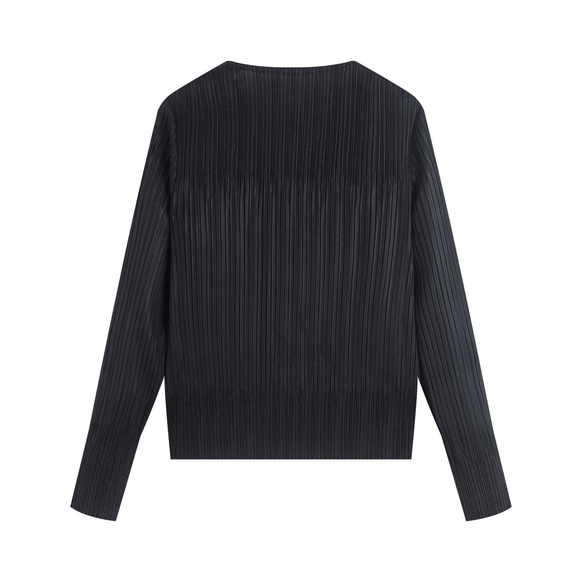 Áo len cardigan nữ V-neck tay dài xếp ly mỏng nhẹ xuân hè — màu đen chi tiết 2