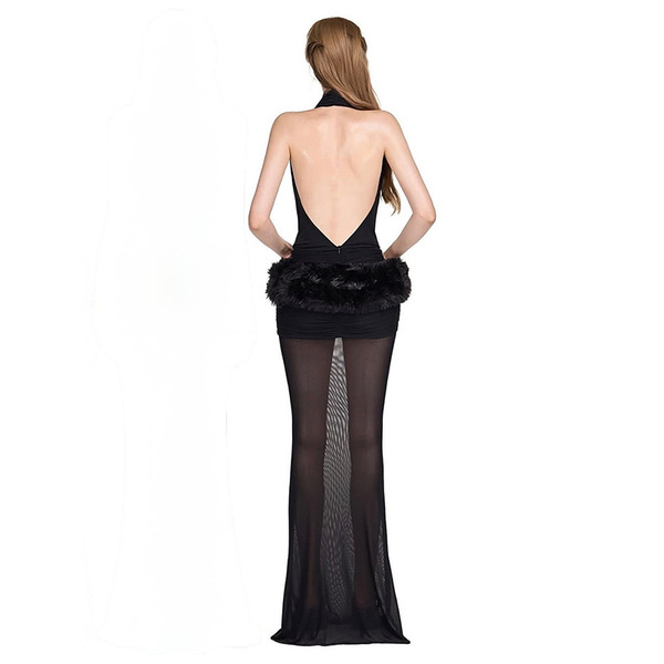 autumn sexy solid color dress sleevless