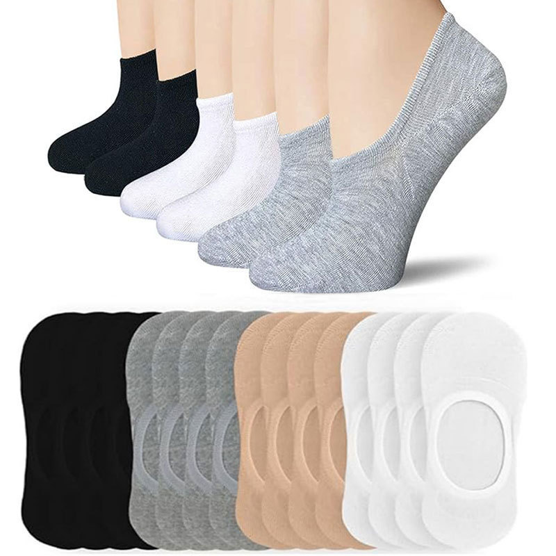 Amazon Women's Invisible Socks Non-Slip Silicone Low Cut Ankle Invisible Liner Socks Soft and Elastic Invisible Boat Socks