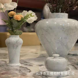 天然大理石板材意大利卡拉拉白中花白台面茶几边几洗手台家装石材