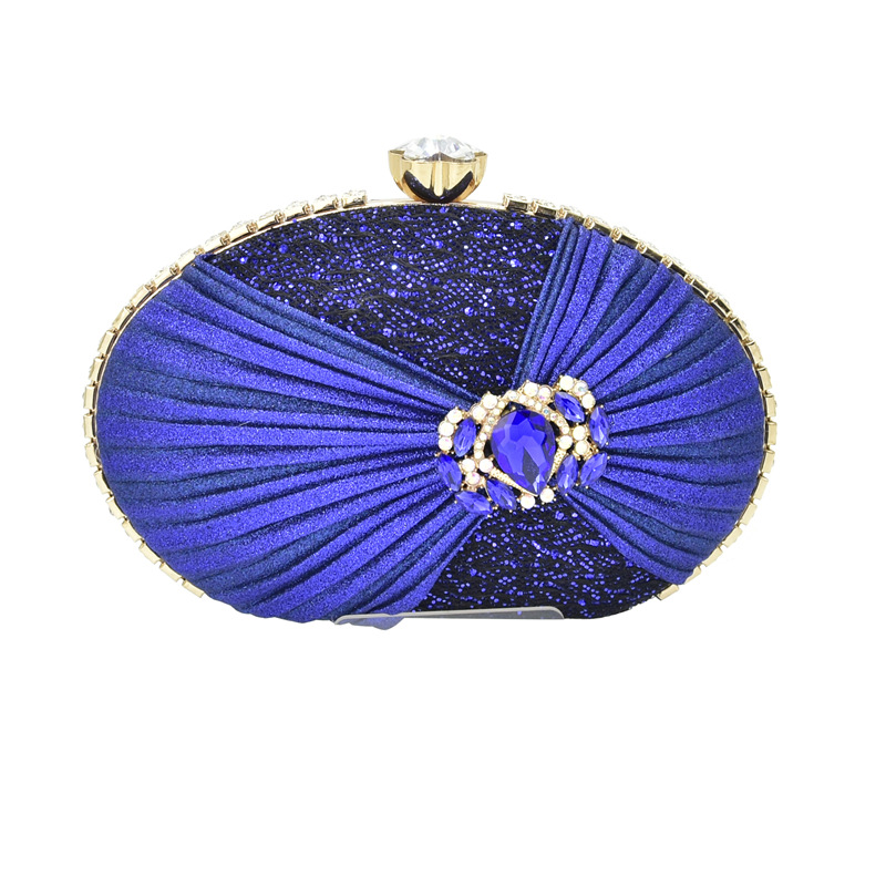 Pair the evening with diamond studded high heel round head fish mouth back strap elastic sandals and dinner clutch set_voghion.com