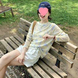 夏季款女莱赛尔天丝女舒适宽松薄款长袖防嗮T恤罩衫印花时尚上衣