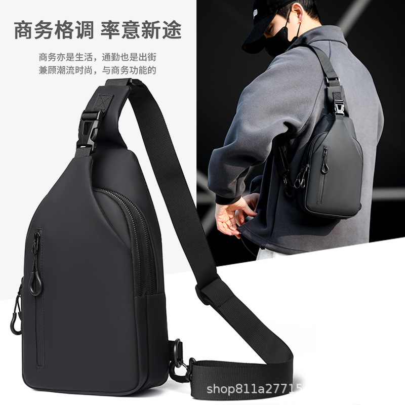 Cross-Border New Style Chest Bag for Men, High-End Crossbody Bag, Men's Shoulder Bag, Simple Large-Capacity Business Commuter Shoulder Bag