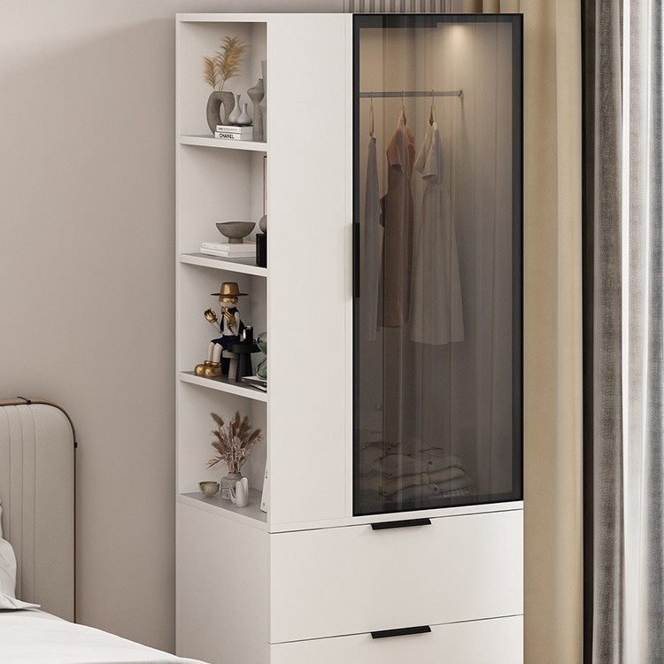 Solid Wood Bedside Cabinet Integrated Storage Small Household Space-Saving Bedroom Bedside Table Storage Rack Children's Small Wardrobe