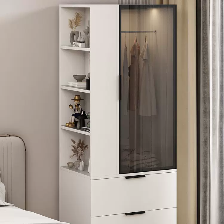 实木床边柜一体收纳小户型家用省空间卧室床头柜置物架儿童小衣柜