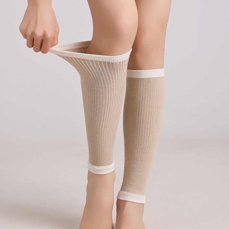 Summer pure cotton leg warmers for men and women, thin style for air-conditioned rooms, cold-proof leg and ankle protectors, sports sock covers