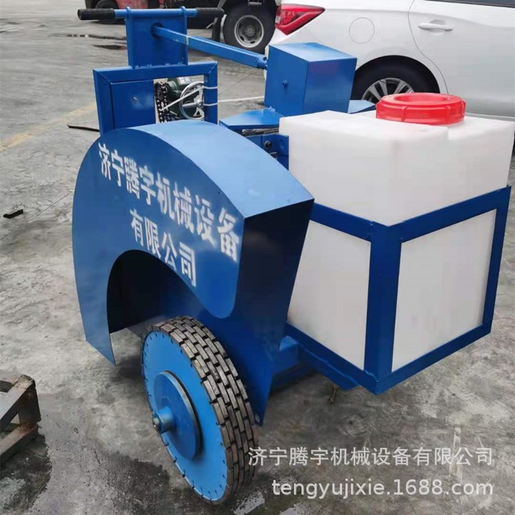 现货供应带轨道的路面开槽机手推式电动柴油切割机5-10公分宽开槽
