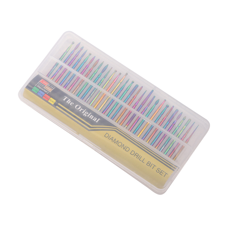 Cruz-frontera manicura nuevo 30 unids galvanoplastia color mágico tungsteno acero molienda cabeza traje diamante aleación pelado herramienta