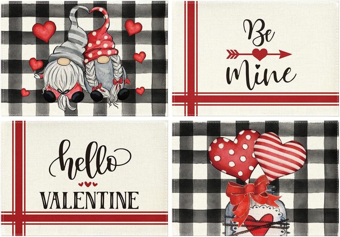Juego de mantel individual y camino de mesa transfronterizo con estampado de corazones, mantel, tapete aislante térmico, decoración para ambiente festivo, tira larga nórdica para mesa de centro. image 15
